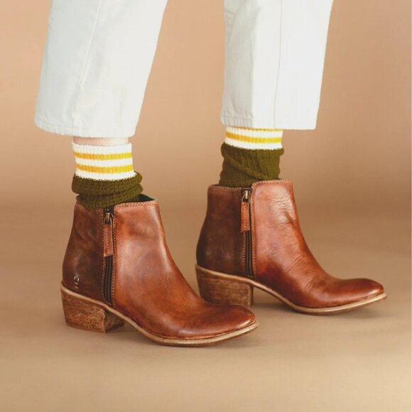 NEW ROAN BY BED STU Liz Short Boots - Leather For Women IN Tan Crust Suede7254s2 - Picture 8 of 8